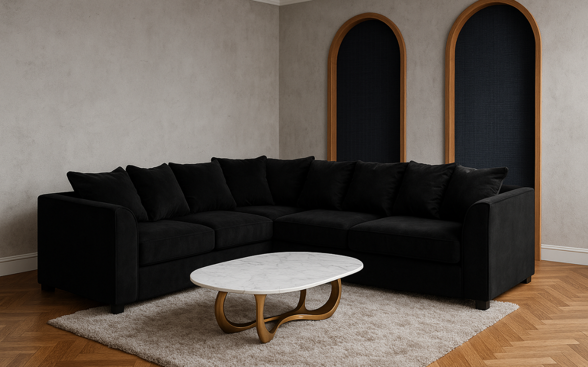 Garrison Plush Velvet Corner Sofa