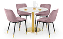Palermo Round Pedestal Table & 4 Delaunay Pink Chairs
