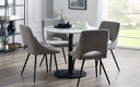 Luca Round Table & 4 Iris Boucle Dining Chairs