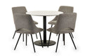 Luca Round Table & 4 Iris Boucle Dining Chairs