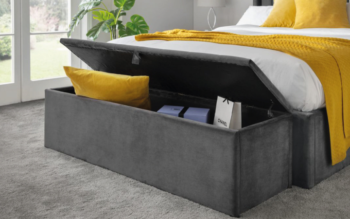 Dark Grey Velvet Ravello Blanket Box