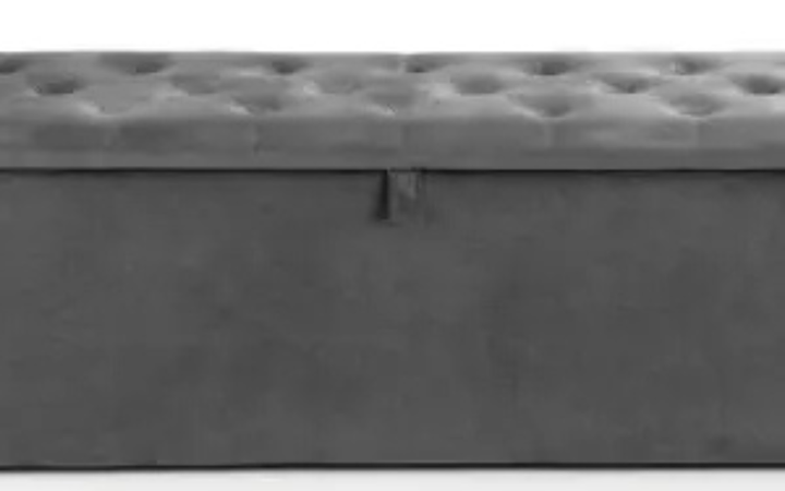 Dark Grey Velvet Ravello Blanket Box