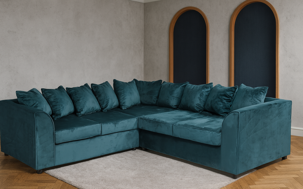 Garrison Plush Velvet Corner Sofa