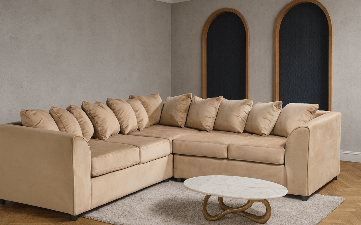 Garrison Plush Velvet Corner Sofa