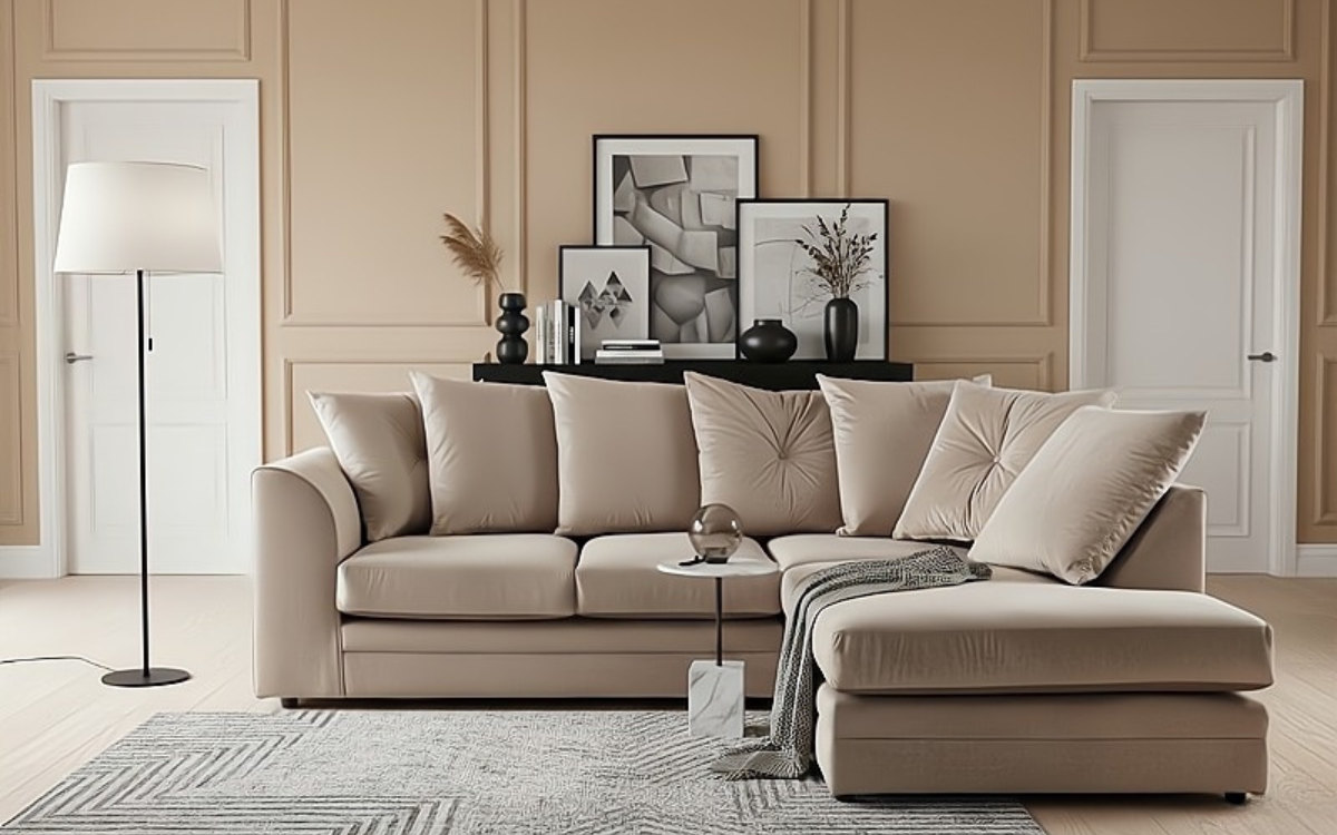 Camden LuxVelvet Corner Sofa - Mink