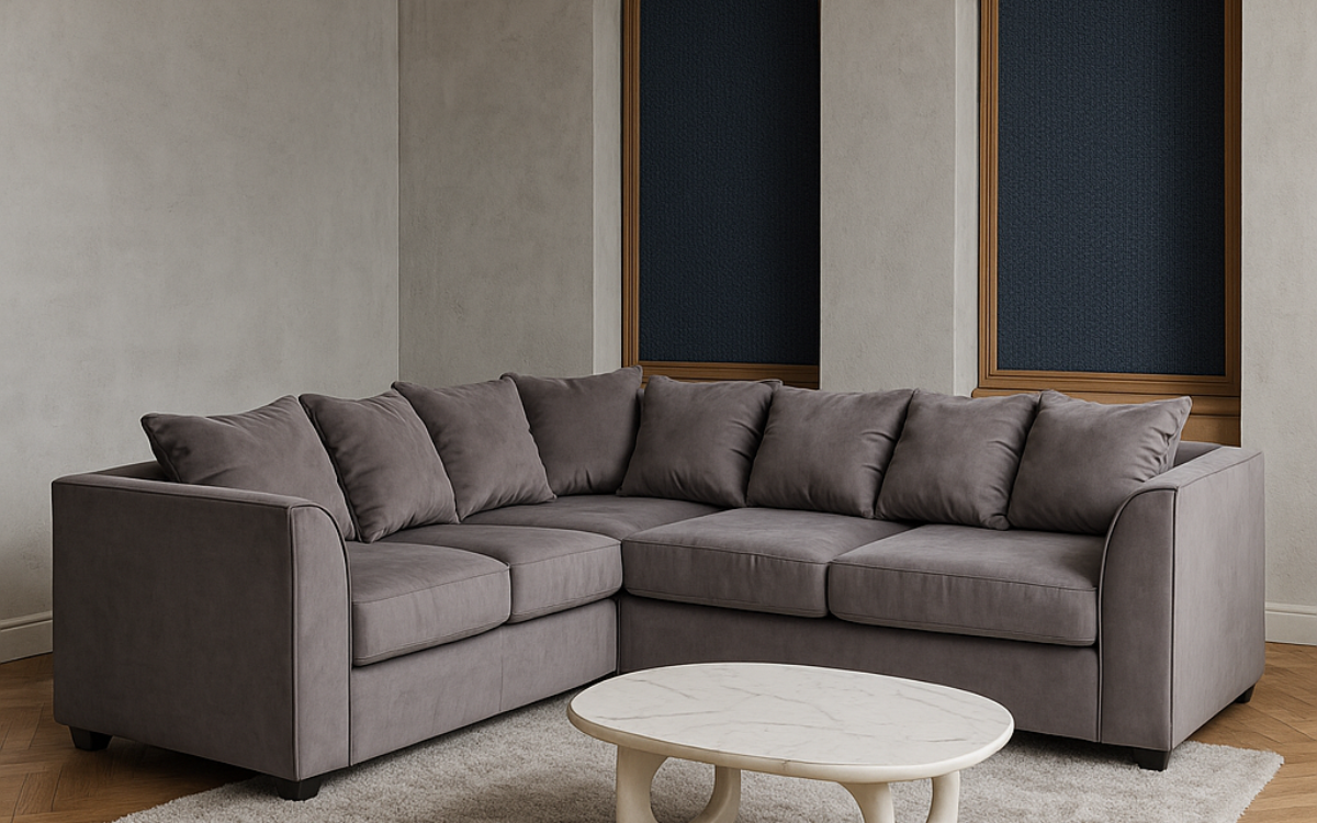 Garrison Plush Velvet Corner Sofa