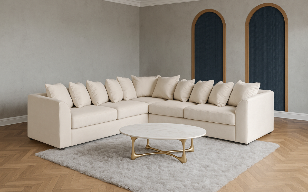 Garrison Plush Velvet Corner Sofa
