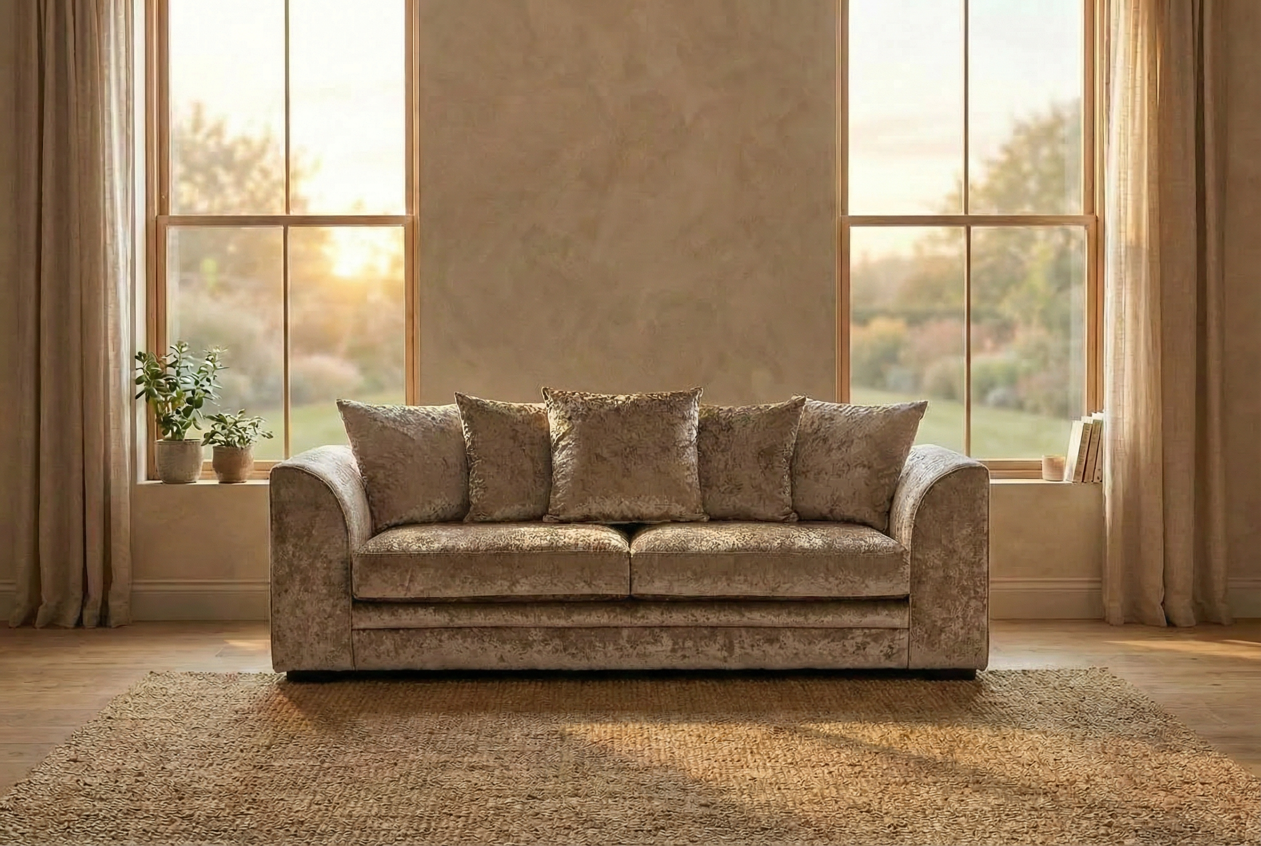 Camden Crushed Velvet 3 Seater Sofa