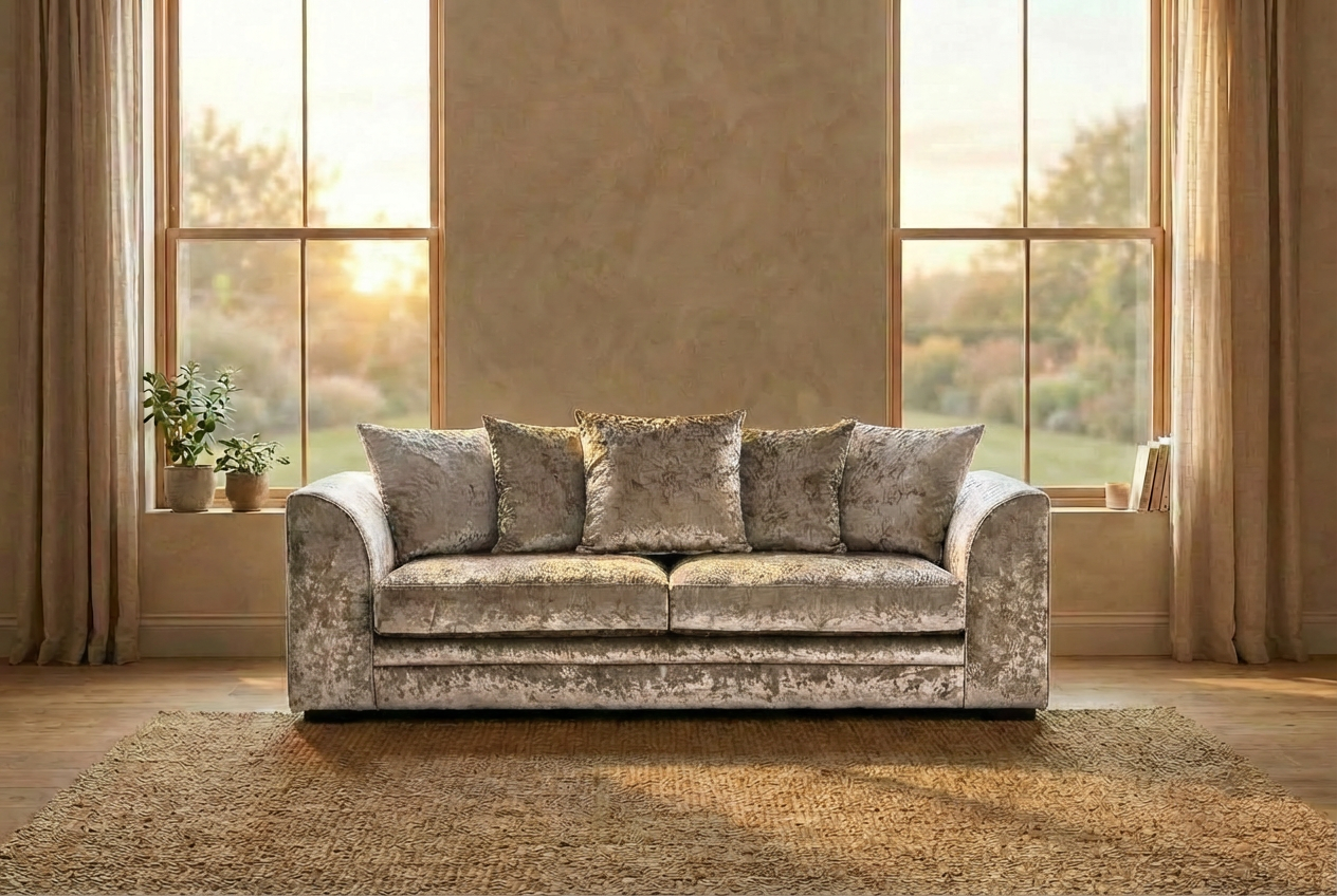 Camden Crushed Velvet 3 Seater Sofa