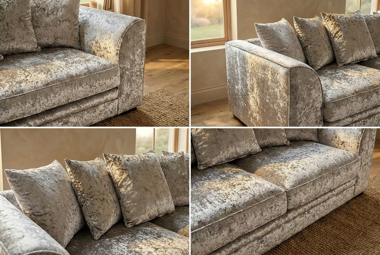 Camden Crushed Velvet 3+2 Seater Sofa