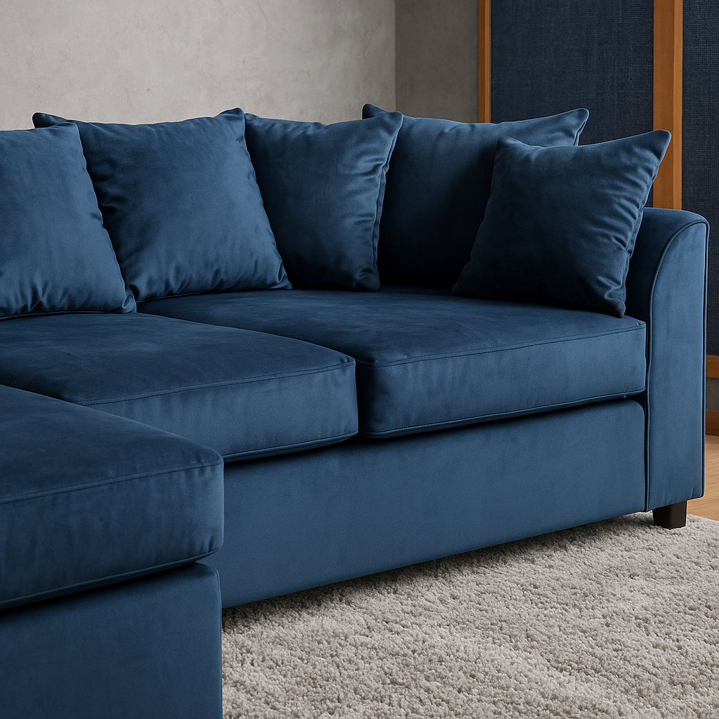Garrison Plush Velvet Corner Sofa
