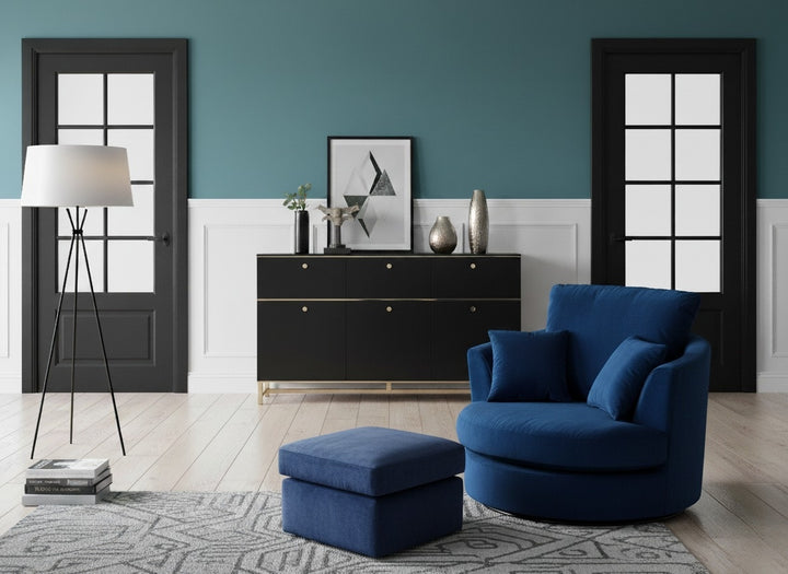 Camden LuxVelvet Swivel Chair & Footstool