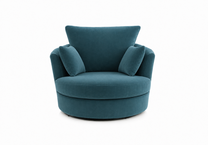 Plush Velvet Swivel Chair