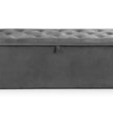 Julian Bowen matching dark grey velvet storage ottoman UK