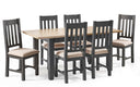 Bordeaux Dining Set (6 Chairs) - Dark Grey