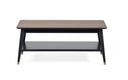 Findlay Coffee Table with Shelf - Walnut & Black