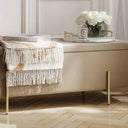 Luxury velvet storage ottoman with metallic legs UK