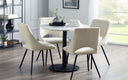 Luca Round Table & 4 Iris Boucle Dining Chairs