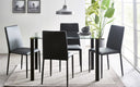 Piero Rectangular Table & 4 Jazz Black Dining Chairs