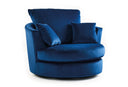 Chicago LuxVelvet Swivel Chair & Footstool