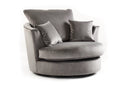 Chicago LuxVelvet Swivel Chair & Footstool
